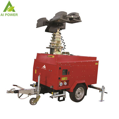 Diesel Fuel Mitsubishi Road Portable Generator Light Tower 9m Diesel Light Plant Generator 10kw